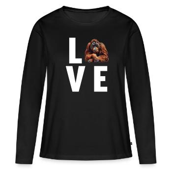 Orang-outan Orangs-outans Orang-outan - T-shirt manches longues Premium bio Femme - noir - Devant - Julia (174cm)