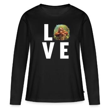 Orang-outan Orangs-outans Orang-outan - T-shirt manches longues Premium bio Femme - noir - Devant - Julia (174cm)