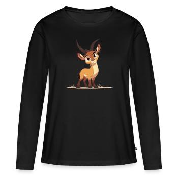 Antilope Antilope ouverte - T-shirt manches longues Premium bio Femme - noir - Devant - Julia (174cm)