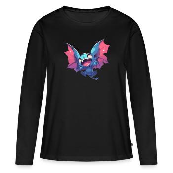 Chauve-souris Chauve-souris - T-shirt manches longues Premium bio Femme - noir - Devant - Julia (174cm)