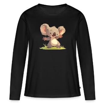 Koalas Koala - T-shirt manches longues Premium bio Femme - noir - Devant - Julia (174cm)