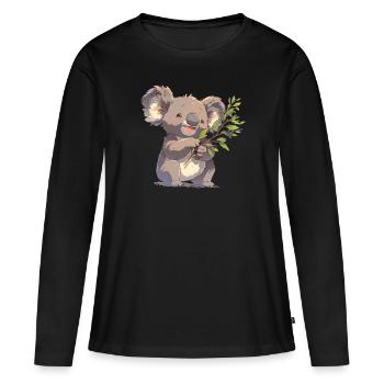 Koalas Koala - T-shirt manches longues Premium bio Femme - noir - Devant - Julia (174cm)