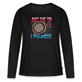 Eben der Tipp lustiger Dartspieler und Darts werfen - Frauen Premium Bio Langarmshirt - Schwarz - Vorne - Julia (174cm)