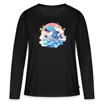 Dauphin Dauphins Dauphin - T-shirt manches longues Premium bio Femme - noir - Devant - Julia (174cm)