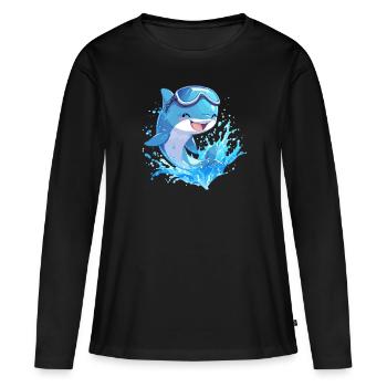 Dauphin Dauphins Dauphin - T-shirt manches longues Premium bio Femme - noir - Devant - Julia (174cm)