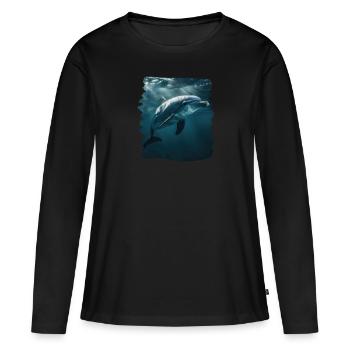 Dauphin Dauphins Dauphin - T-shirt manches longues Premium bio Femme - noir - Devant - Julia (174cm)