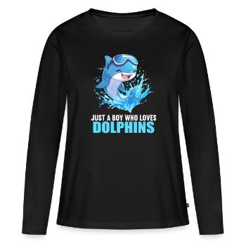 Dauphin Dauphins Dauphin - T-shirt manches longues Premium bio Femme - noir - Devant - Julia (174cm)