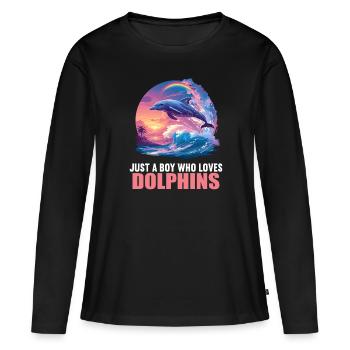 Dauphin Dauphins Dauphin - T-shirt manches longues Premium bio Femme - noir - Devant - Julia (174cm)