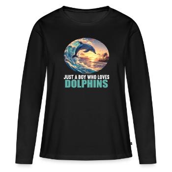 Dauphin Dauphins Dauphin - T-shirt manches longues Premium bio Femme - noir - Devant - Julia (174cm)
