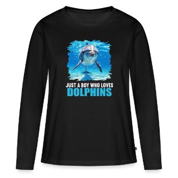 Dauphin Dauphins Dauphin - T-shirt manches longues Premium bio Femme - noir - Devant - Julia (174cm)
