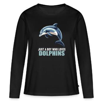 Dauphin Dauphins Dauphin - T-shirt manches longues Premium bio Femme - noir - Devant - Julia (174cm)