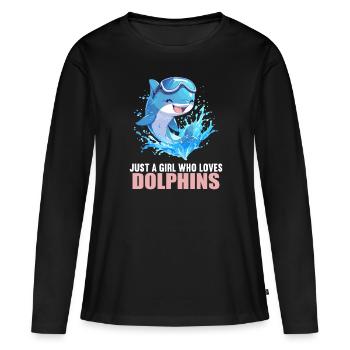 Dauphin Dauphins Dauphin - T-shirt manches longues Premium bio Femme - noir - Devant - Julia (174cm)