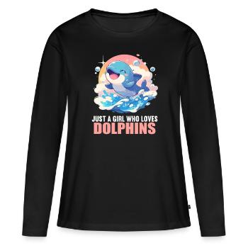 Dauphin Dauphins Dauphin - T-shirt manches longues Premium bio Femme - noir - Devant - Julia (174cm)