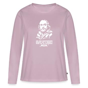 Shakespeares 'Nein'-Zitat – Lustiges Hamlet Quote - Frauen Premium Bio Langarmshirt - Altrosa - Vorne - Julia (174cm)