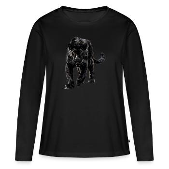 Panthères Panthère - T-shirt manches longues Premium bio Femme - noir - Devant - Julia (174cm)
