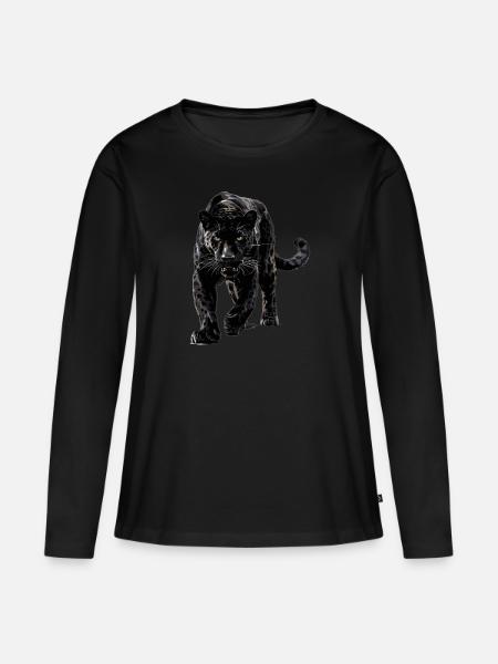 Panthers Panther - Frauen Premium Bio Langarmshirt - Schwarz