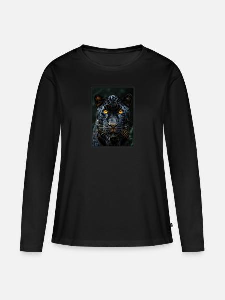 Panthers Panther - Frauen Premium Bio Langarmshirt - Schwarz