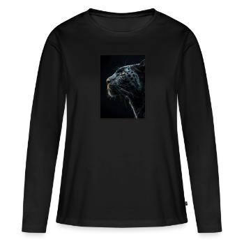 Panthères Panthère - T-shirt manches longues Premium bio Femme - noir - Devant - Julia (174cm)