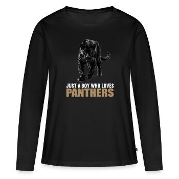 Panthères Panthère - T-shirt manches longues Premium bio Femme - noir - Devant - Julia (174cm)