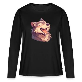 Wölfe Wolf - Frauen Premium Bio Langarmshirt - Schwarz - Vorne - Julia (174cm)