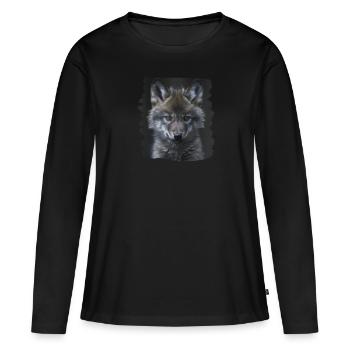Wölfe Wolf - Frauen Premium Bio Langarmshirt - Schwarz - Vorne - Julia (174cm)