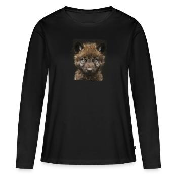 Loups Loup - T-shirt manches longues Premium bio Femme - noir - Devant - Julia (174cm)