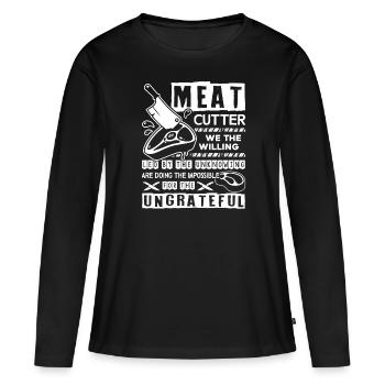 Meat Cutter Proud Meat Cutter - Women's Premium Organic Long Sleeve Shirt - black - Front - Julia (174cm)