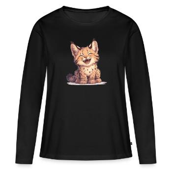 Bobcats Rotluchse Rotluchs Luchs - Frauen Premium Bio Langarmshirt - Schwarz - Vorne - Julia (174cm)