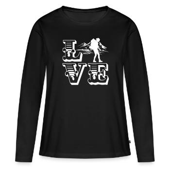 Backpacking Love Backpacking - Women's Premium Organic Long Sleeve Shirt - black - Front - Julia (174cm)