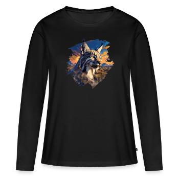 Bobcats Rotluchse Rotluchs Luchs - Frauen Premium Bio Langarmshirt - Schwarz - Vorne - Julia (174cm)