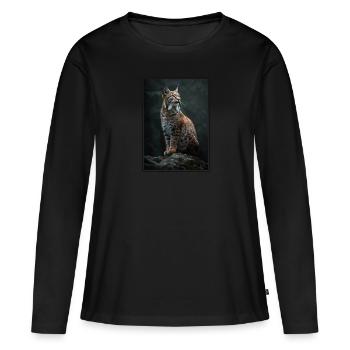 Bobcats Rotluchse Rotluchs Luchs - Frauen Premium Bio Langarmshirt - Schwarz - Vorne - Julia (174cm)