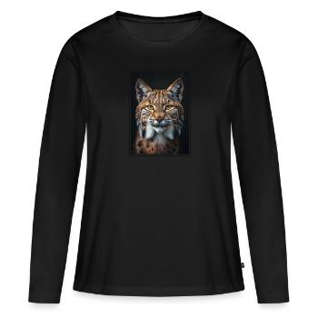 Bobcats Rotluchse Rotluchs Luchs - Frauen Premium Bio Langarmshirt - Schwarz - Vorne - Julia (174cm)
