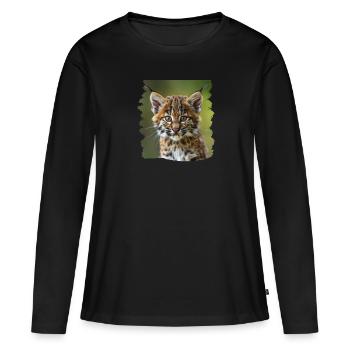 Bobcats Rotluchse Rotluchs Luchs - Frauen Premium Bio Langarmshirt - Schwarz - Vorne - Julia (174cm)
