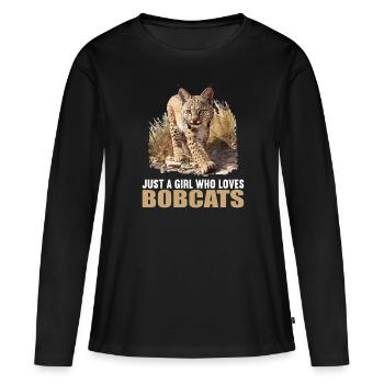 Bobcats Rotluchse Rotluchs Luchs - Frauen Premium Bio Langarmshirt - Schwarz - Vorne - Julia (174cm)