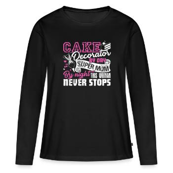 Cake Decorator Cake Decorator Mom - Women's Premium Organic Long Sleeve Shirt - black - Front - Julia (174cm)