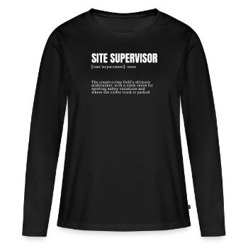 métiers, conception pour hommes, chef de chantier, - T-shirt manches longues Premium bio Femme - noir - Devant - Julia (174cm)