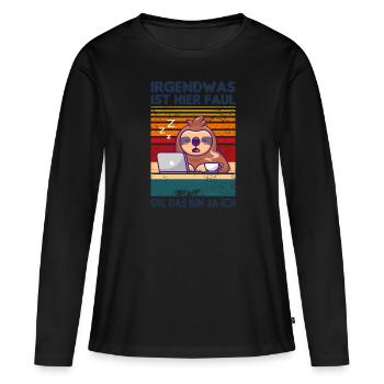 Quelque chose est pourri ici, oh, c’est moi | - T-shirt manches longues Premium bio Femme - noir - Devant - Julia (174cm)