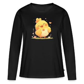 Coq Coqs Coq - T-shirt manches longues Premium bio Femme - noir - Devant - Julia (174cm)