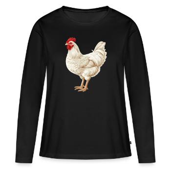 Coq Coqs Coq - T-shirt manches longues Premium bio Femme - noir - Devant - Julia (174cm)