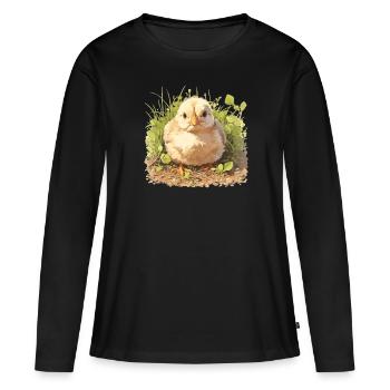 Coq Coqs Coq - T-shirt manches longues Premium bio Femme - noir - Devant - Julia (174cm)