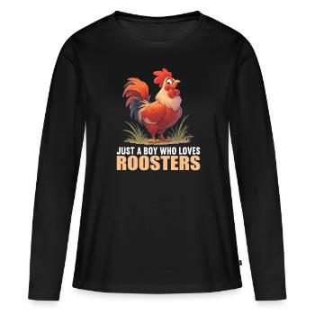 Coq Coqs Coq - T-shirt manches longues Premium bio Femme - noir - Devant - Julia (174cm)