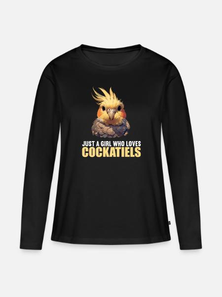Cockatiel Nymphensittiche Nymphensittich - Frauen Premium Bio Langarmshirt - Schwarz