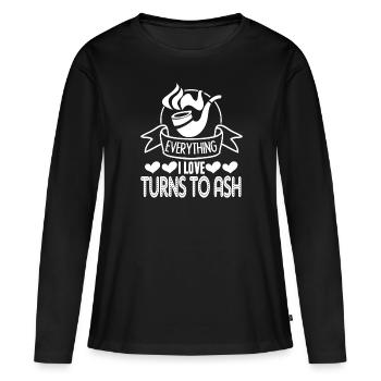 Cigar Smoking Funny Cigar Smoking - Women's Premium Organic Long Sleeve Shirt - black - Front - Julia (174cm)