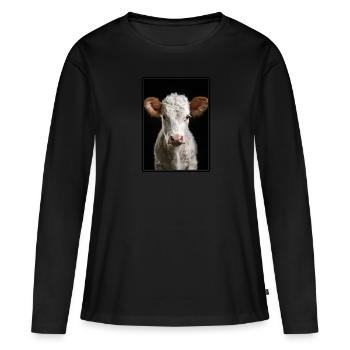 Vaches Vache - T-shirt manches longues Premium bio Femme - noir - Devant - Julia (174cm)