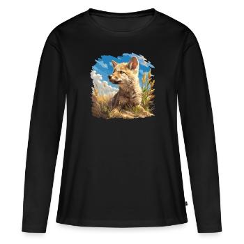Coyotes Coyote - T-shirt manches longues Premium bio Femme - noir - Devant - Julia (174cm)