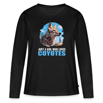Coyotes Coyote - T-shirt manches longues Premium bio Femme - noir - Devant - Julia (174cm)