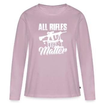 2nd Amendment All Rifles Matter - Women's Premium Organic Long Sleeve Shirt - dusky pink - Front - Julia (174cm)