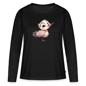 Grues Grues - T-shirt manches longues Premium bio Femme - noir - Devant - Julia (174cm)