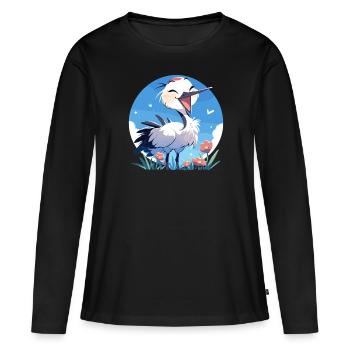 Grues Grues - T-shirt manches longues Premium bio Femme - noir - Devant - Julia (174cm)
