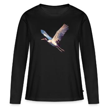 Grues Grues - T-shirt manches longues Premium bio Femme - noir - Devant - Julia (174cm)